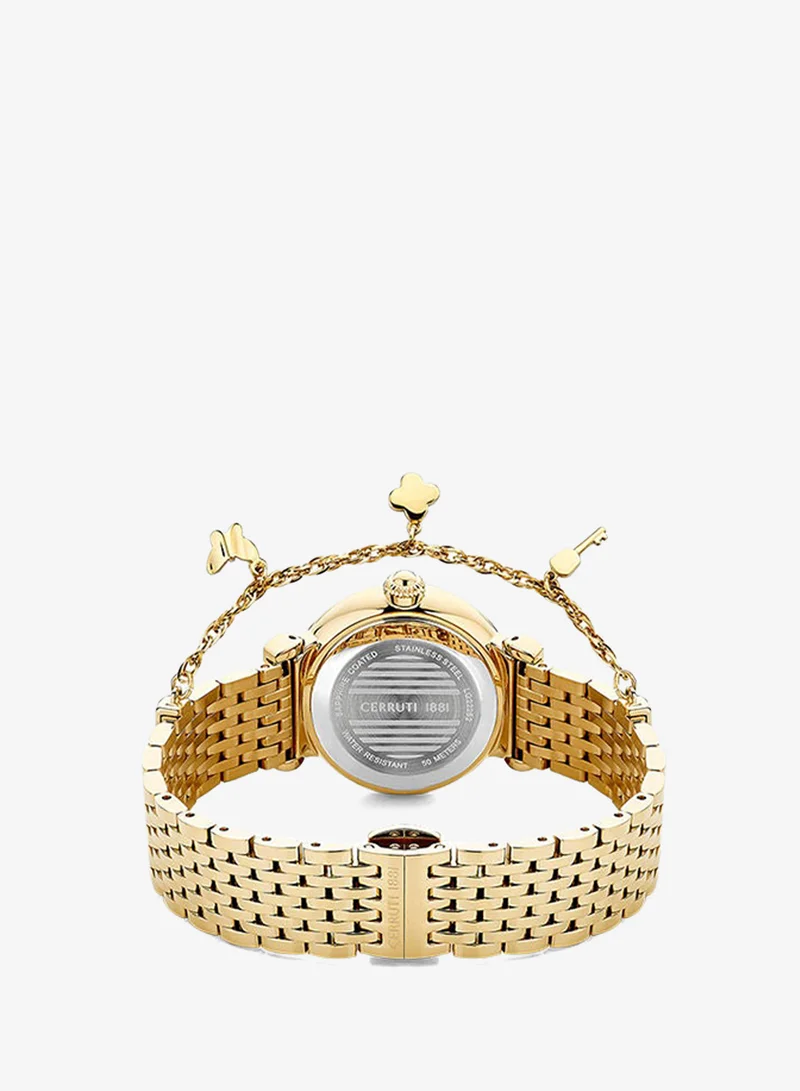 CERRUTI 1881  Women's Round Shape Stainless Steel Band Analog Wrist Watch 28 mm - Brown Dial - CIWLG2226204 for Women | Best Price UAE