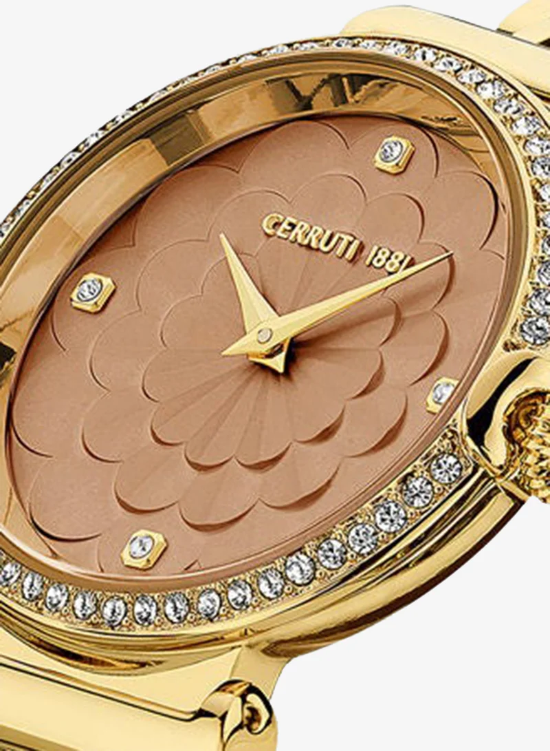 CERRUTI 1881  Women's Round Shape Stainless Steel Band Analog Wrist Watch 28 mm - Brown Dial - CIWLG2226204 for Women | Best Price UAE