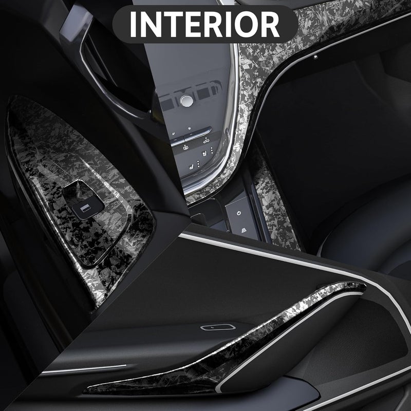 Foneso Forged Carbon Fiber Vinyl Wrap, Gloss Crushed Stone Car Wrap Vinyl Film Easy Installation with Air Release Technology Auto Car Sticker Decal Sheet - Image 3