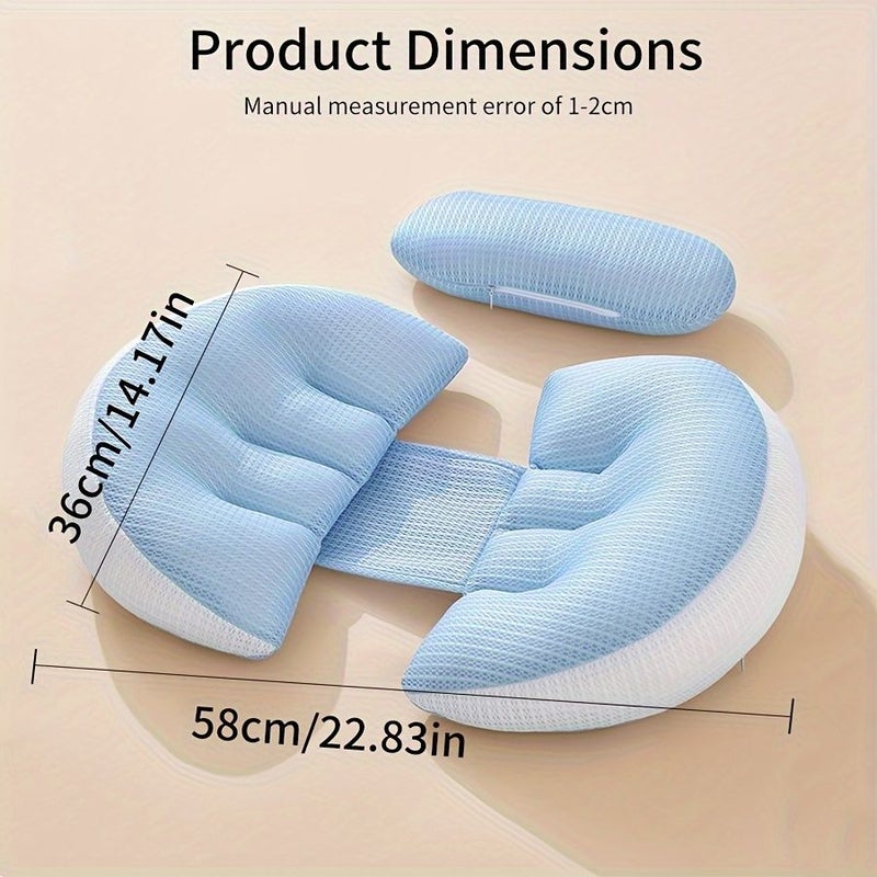 Pregnancy Pillow U Shaped Body Pillow for Back and Belly Sleepers with Removable Green Tencel Cover Maternity Support Cushion for Cervical Lumbar and Side Sleeping All Season Prenatal Care Aid - Image 2