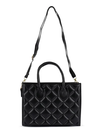 London Rag Quilted Structure Hand Bag in Black