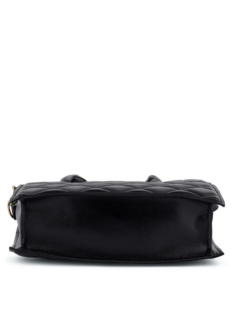 London Rag Quilted Structure Hand Bag in Black