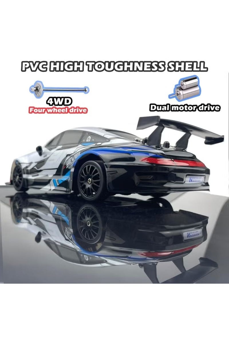 LIMOS RC Drift Car 2.4GHz 1:24 Scale 4WD High Speed Remote Control Car with LED Lights, 2 Batteries, Drift & Racing Tires, Barricades – Classic Design RC Vehicle for Racing & Drifting - Image 2