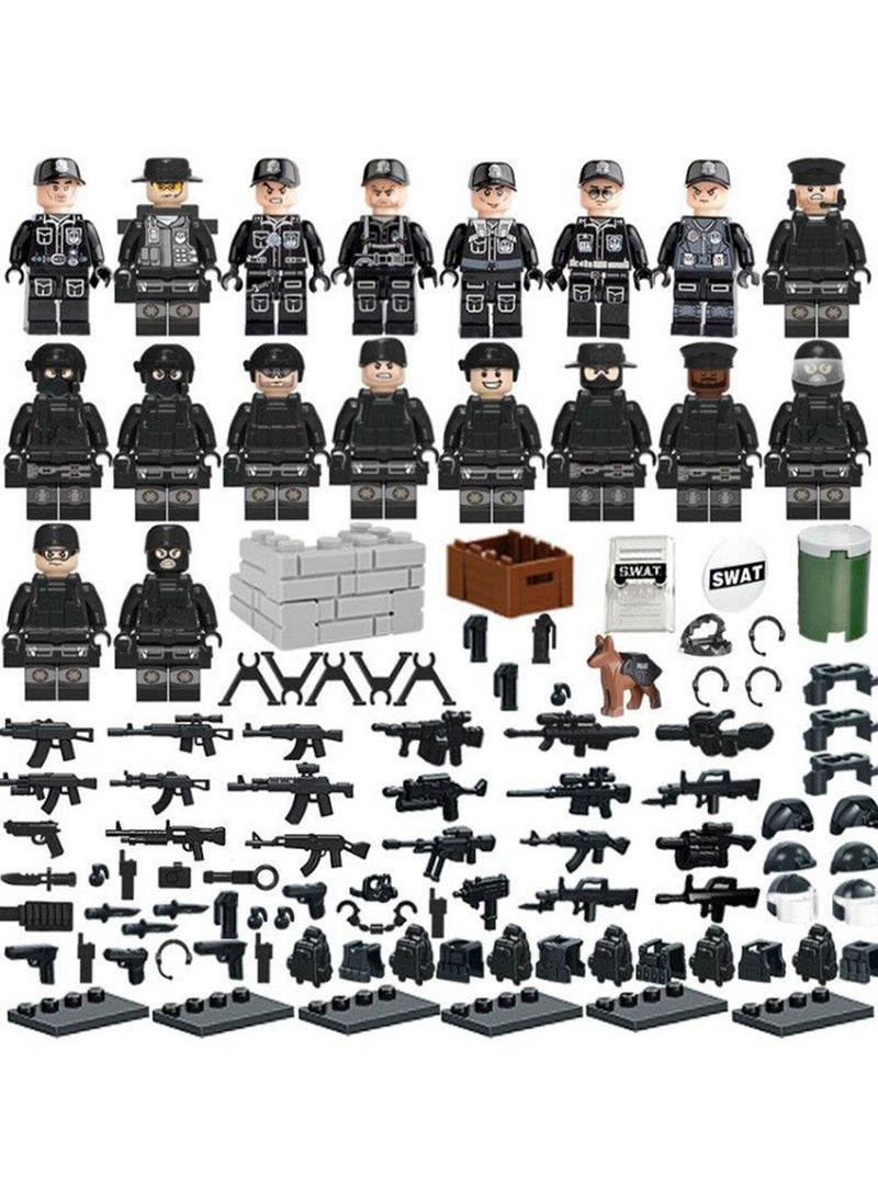 Military Building Block Minifigure Det 18 Police Small Particle Assembly Building Block Toys  - Image 1
