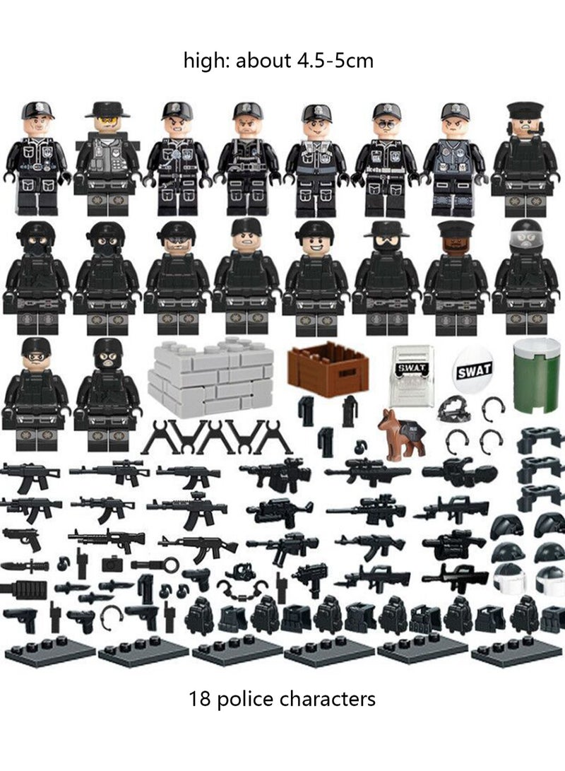 Military Building Block Minifigure Det 18 Police Small Particle Assembly Building Block Toys  - Image 2