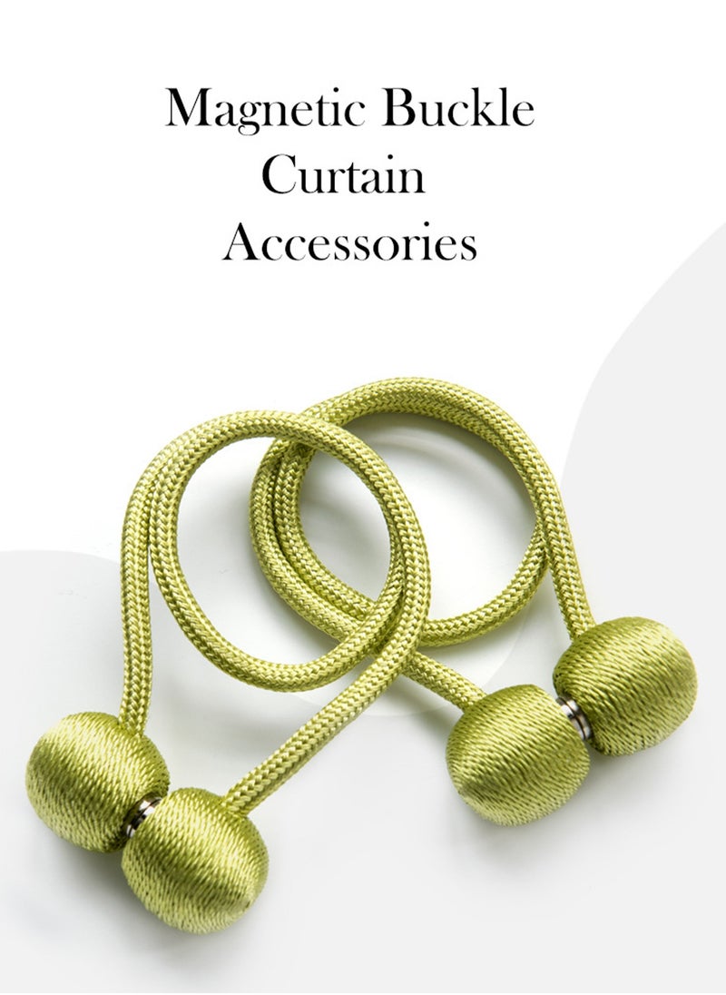 Generic - 1 Pair Magnetic Buckle Curtain Tieback Most Convenien Tie Backs Curtain Decoration Weave Clips Rope Straps Holder for Big Wide or Thick Drapries - Image 1