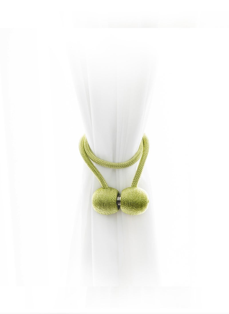 Generic - 1 Pair Magnetic Buckle Curtain Tieback Most Convenien Tie Backs Curtain Decoration Weave Clips Rope Straps Holder for Big Wide or Thick Drapries - Image 1