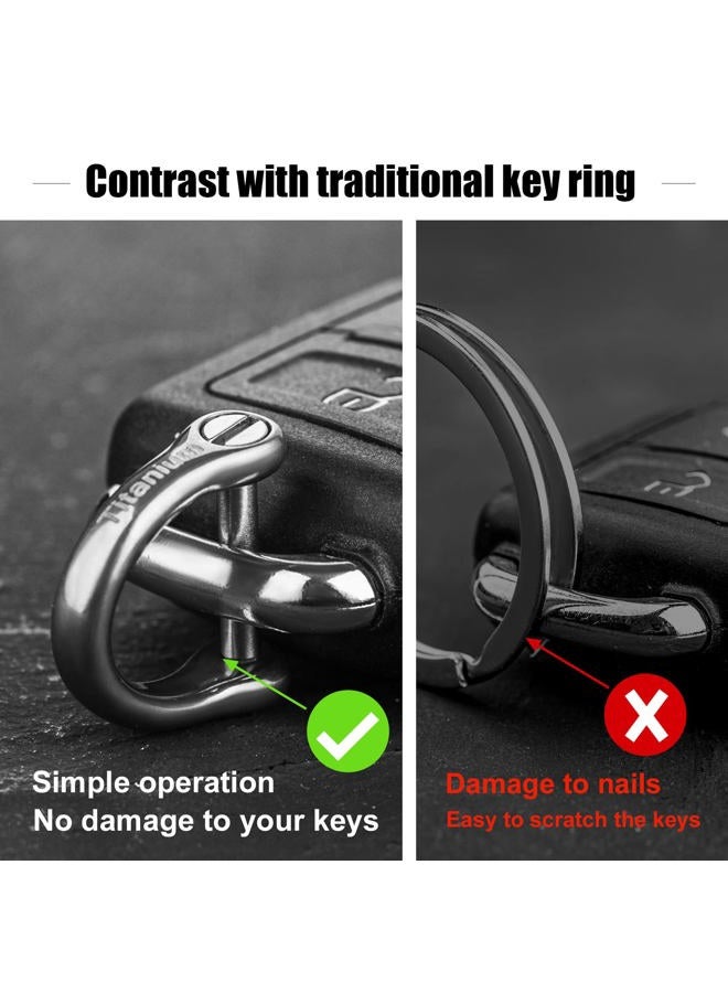 FEGVE Small Titanium Key Ring with Screw Shackle - Car Fob Keychain Heavy Duty Strong Mini Titanium D Rings- 1/2 Inch/12mm (Silver 4 Pack), Silver 4 Pack-1/2 Inch/12mm, Small - Image 3