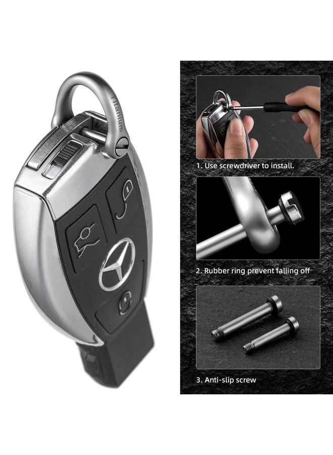 FEGVE Small Titanium Key Ring with Screw Shackle - Car Fob Keychain Heavy Duty Strong Mini Titanium D Rings- 1/2 Inch/12mm (Silver 4 Pack), Silver 4 Pack-1/2 Inch/12mm, Small - Image 5