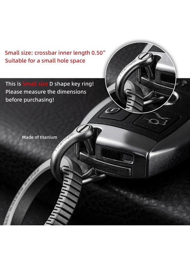 FEGVE Small Titanium Key Ring with Screw Shackle - Car Fob Keychain Heavy Duty Strong Mini Titanium D Rings- 1/2 Inch/12mm (Silver 4 Pack), Silver 4 Pack-1/2 Inch/12mm, Small - Image 4