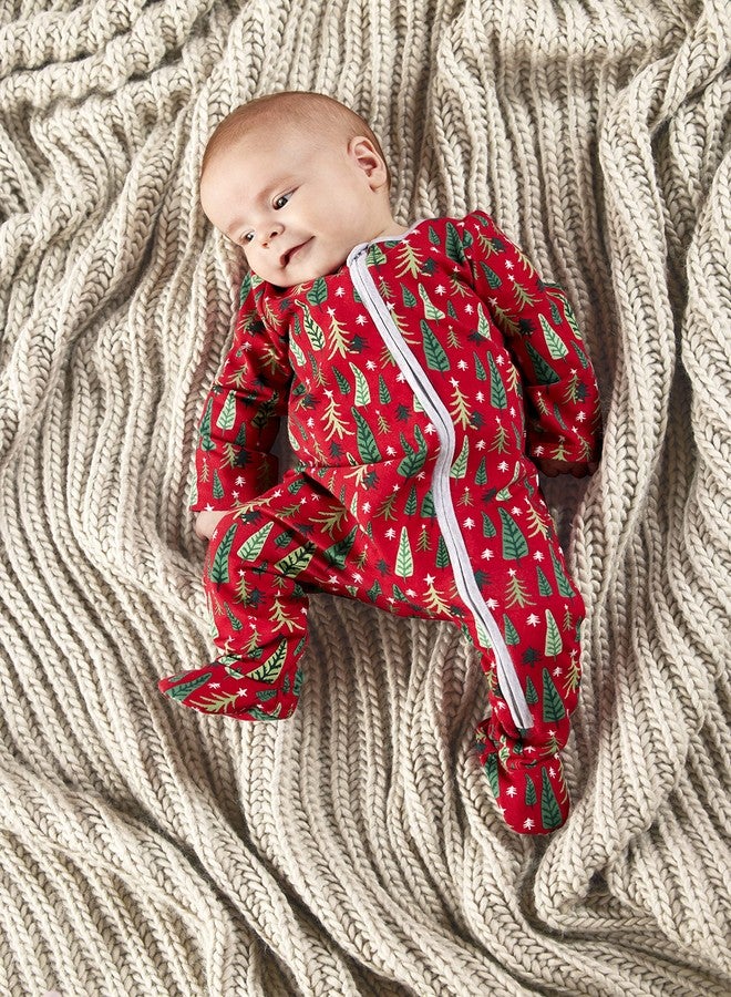 mud pie بيجامات عيد الميلاد المتطابقة للأطفال من ماد باي، أحمر، 0-3 أشهر - Image 2