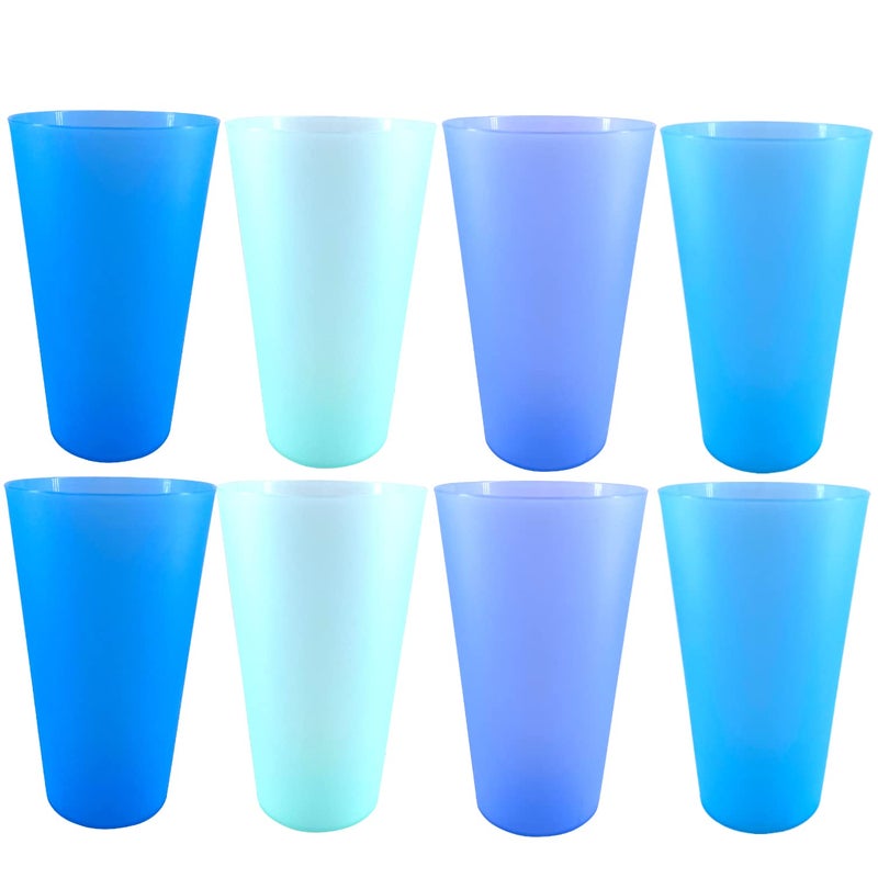 WEXINHAO 32 oz Plastic Cups Reusable Unbreakable Plastic Tumblers BPA Free Dishwasher Safe Large Water Cup set of 8 Lightweight Kids Cups for Kitchen Outdoor