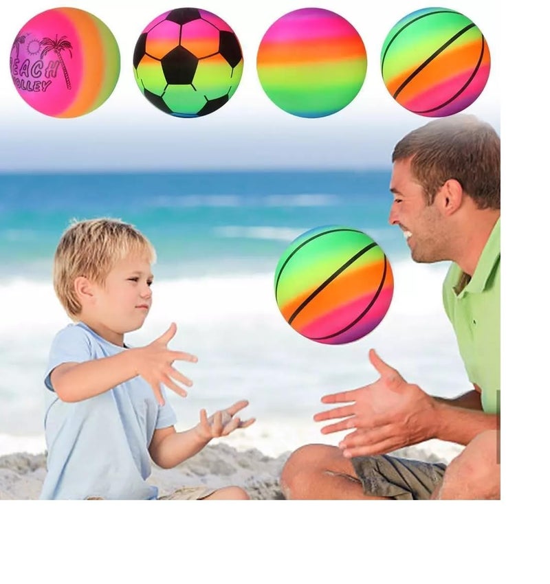 Boxo مجموعة من 2 كرة شاطئ ناعمة / كرة مسبح خفيفة الوزن قابلة للنفخ للبالغين والأطفال (بدون هواء)  - Image 5
