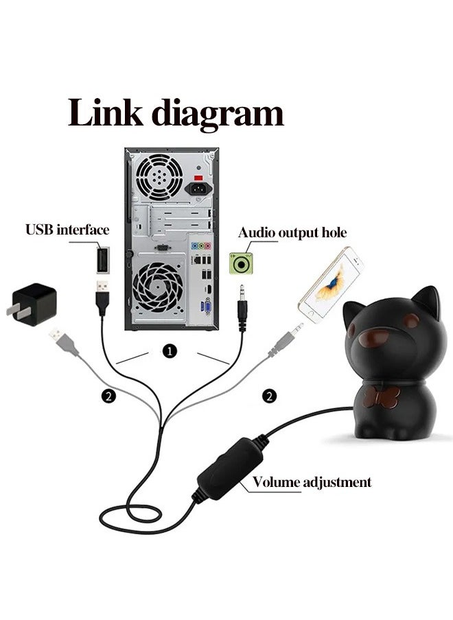 ماركة غير محددة - مكبر صوت USB، مكبر صوت صغير لطيف لسطح المكتب، مناسب لمكبرات الصوت الصغيرة على أجهزة الكمبيوتر وأجهزة الكمبيوتر المكتبية وأجهزة الكمبيوتر المحمولة - Image 1