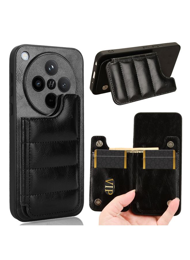 اس-توب جراب لهاتف OPPO Find X8، جراب هاتف بنمط بقرة وحقيبة بطاقات خياطة - Image 1