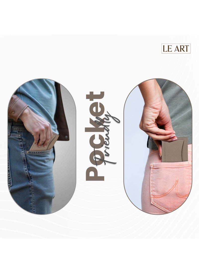 LeArt Leather Coin Wallet for Men & Women | Coin Purse | Coin Holder | For Coins, Keys, Earphones, Cards, AirPods, Rosary | Great Gifting Option (Wallet Sand)  - Image 4