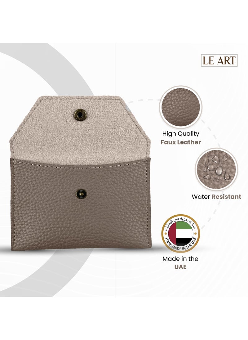 LeArt Leather Coin Wallet for Men & Women | Coin Purse | Coin Holder | For Coins, Keys, Earphones, Cards, AirPods, Rosary | Great Gifting Option (Wallet Sand)  - Image 2