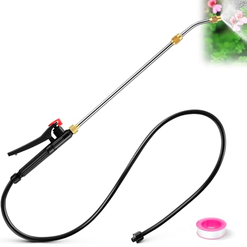 Enhon Pump Action Pressure Sprayer Wand Retractable 29 Stainless Steel Replacement Sprayer Wand with PVC Replacement Hose Shut off Valve - Image 1