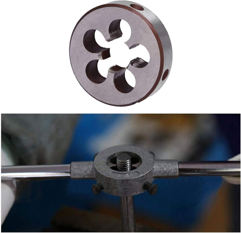 SHENGQING M14x2.0mm HSS Metric Tap And Die Set Thread Tap And Round Thread Die Right Hand HSS Taper Silver Tone (2Pcs) - Image 5