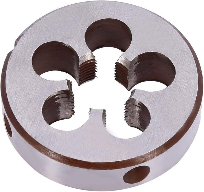 SHENGQING M14x2.0mm HSS Metric Tap And Die Set Thread Tap And Round Thread Die Right Hand HSS Taper Silver Tone (2Pcs) - Image 3