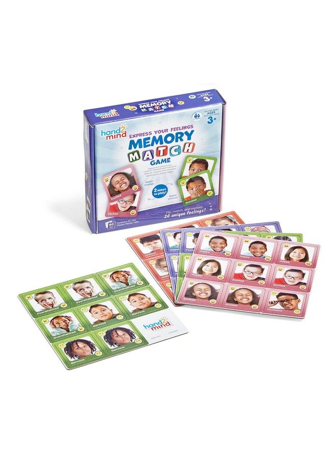 hand2mind Express Your Feelings Memory Match Game Emotion Cards For Kids Matching Card Game Social Emotional Learning Activities Play Therapy Games For Kids Mindfulness For Kids Calm Down Corner  - Image 4