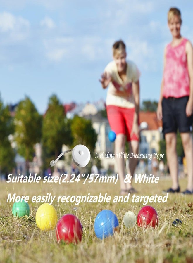 DONZWIYES Pallino Ball Replacement for Bocce and Boule Game, Tournament Quality 2.24 In/57 mm White Bocce Pallino Ball Replacement - Including White Measuring Rope - Image 3