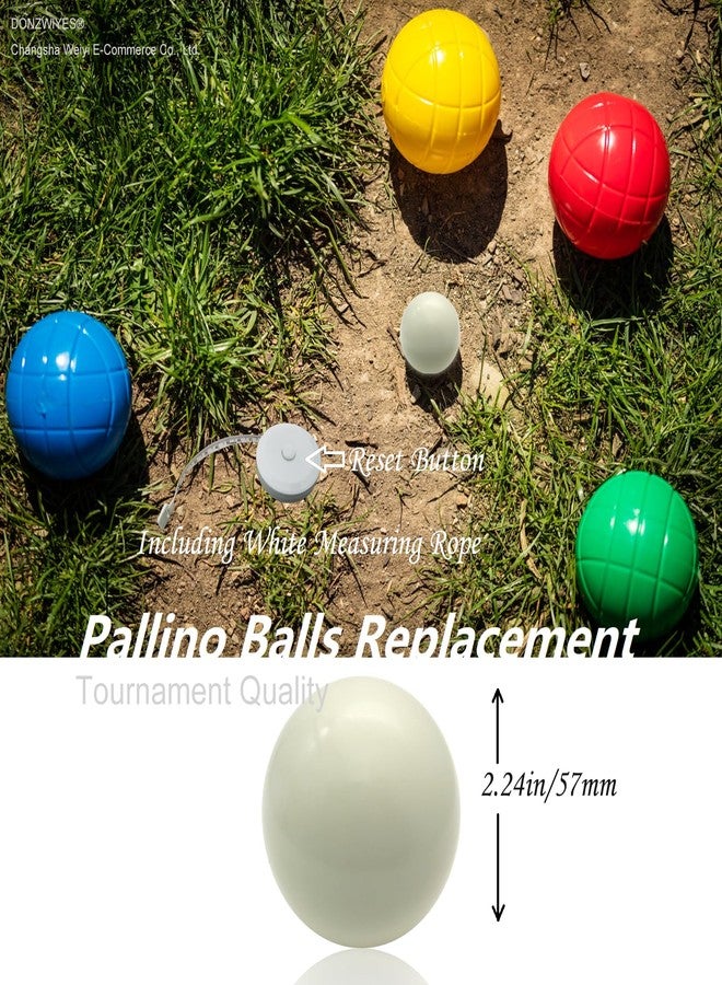 DONZWIYES Pallino Ball Replacement for Bocce and Boule Game, Tournament Quality 2.24 In/57 mm White Bocce Pallino Ball Replacement - Including White Measuring Rope - Image 4