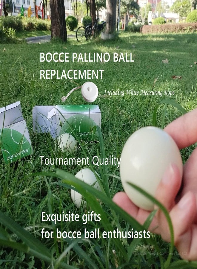 DONZWIYES Pallino Ball Replacement for Bocce and Boule Game, Tournament Quality 2.24 In/57 mm White Bocce Pallino Ball Replacement - Including White Measuring Rope - Image 5