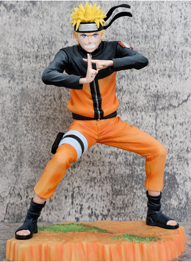Naruto Naruto Grinning Naruto Action Figure Decorative Resin Sculpture Home Decor Statue, Art Figurine Home Ornament Decoration for Office, Living Room, Bedroom, Book Shelf, TV Cabinet, Desktop  - Image 1