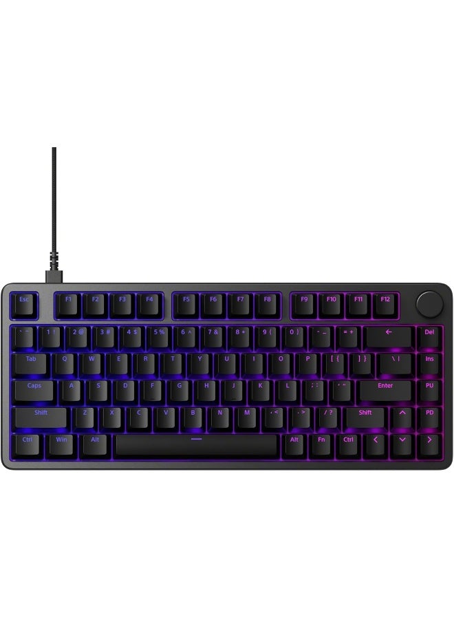 سوني Sony INZONE KBD-H75 75% Wired Aluminum Chassis Gaming Keyboard, Hall-Effect Switch, Rapid Trigger, Adjustable Actuation Point, 8000 Hz Polling Rate, RGB Lighting, Volume Dial - Black - Image 1