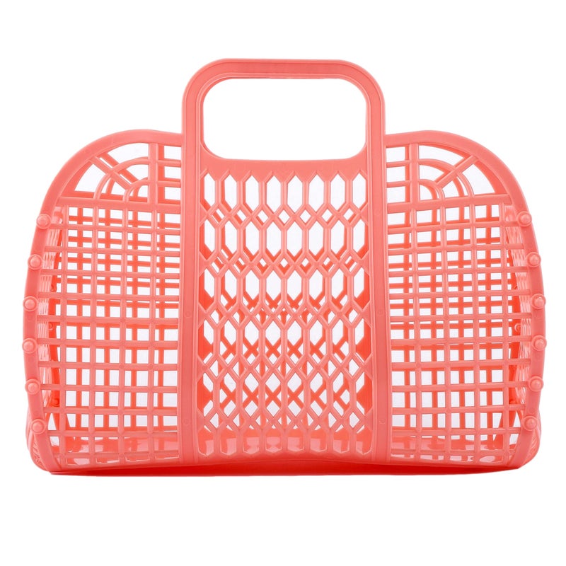 BABANA BABANA Jelly Bags - Reusable Gift Basket - Girls Beach Bag - Toddler  Kids Retro Jelly Purse - Halloween  Bridal Shower  Easter (Small) - Peach  - Image 1