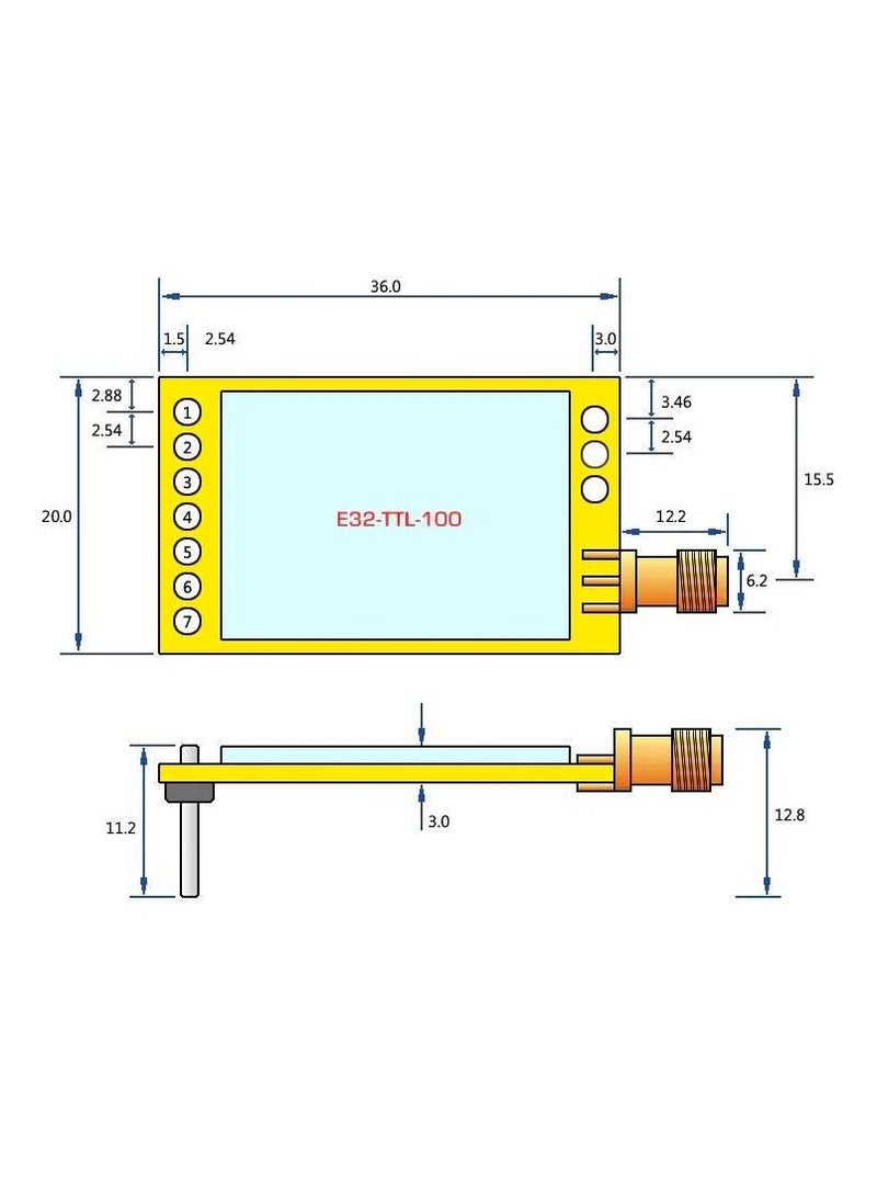 Generic - SX1276 LoRa AS32 TTL-100 433Mhz Long Range Transceiver Module - Image 1