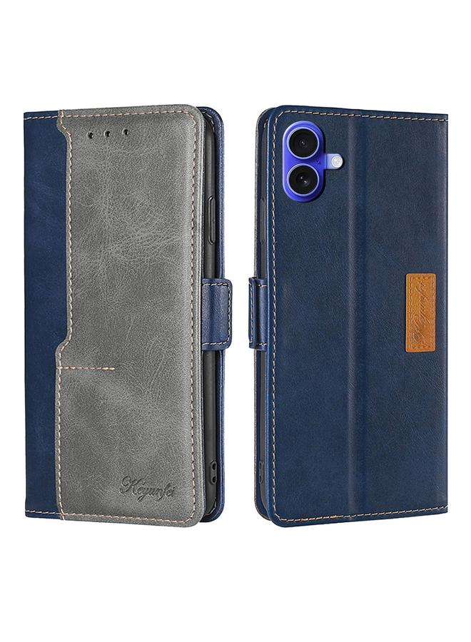 اس-توب جراب هاتف iPhone 16 بلون متباين مع مشبك جانبي من الجلد - Image 1