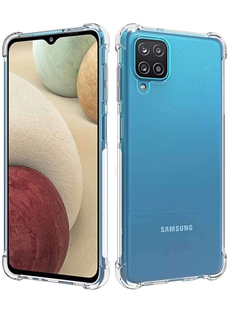 Samsung Galaxy A12 Case Cover Protective Shock Absorption Bumper soft Transparent Case (Clear) - Image 1