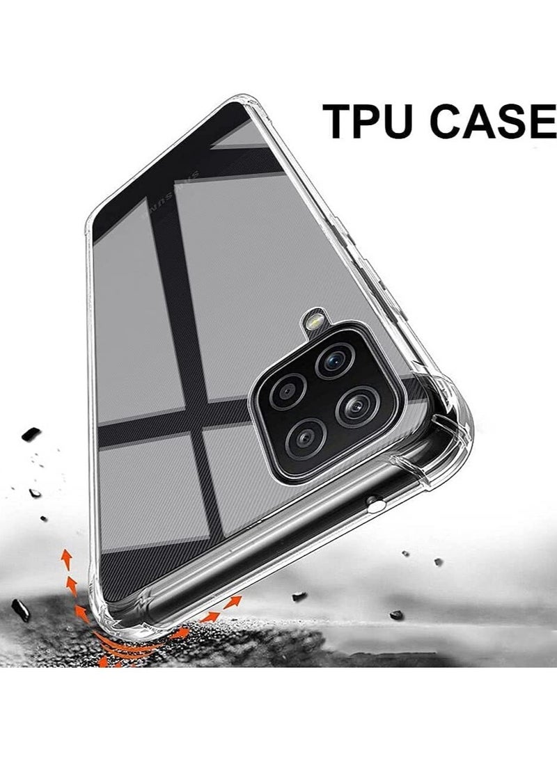 Samsung Galaxy A12 Case Cover Protective Shock Absorption Bumper soft Transparent Case (Clear) - Image 2