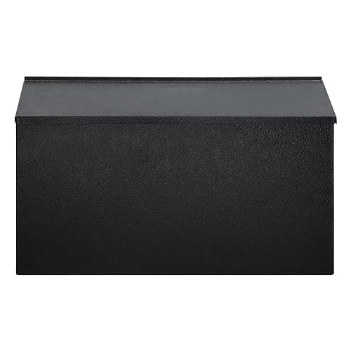 Dalmbox WallMount Mailbox Large Mailbox for Post RustProof Galvanized Steel Box for Outside or Townhouse Horizontal Style Black 157 x 43 x 94