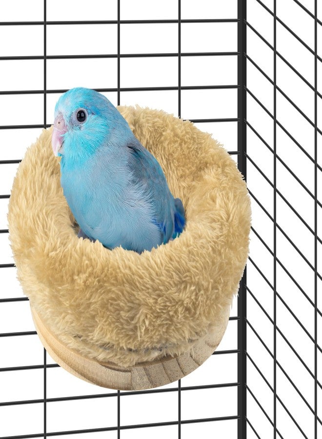 DBNESS Small Bird Nest for Cage, Removable Plush Parrot Hammock Bed, Winter Warm Resting Perch Platform for Small Budgies, Lovebirds, Canaries, Sparrows, Hamster - Image 1