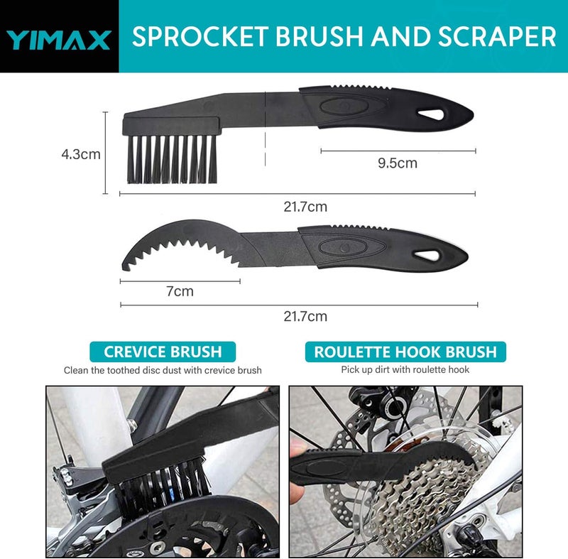 YIMAX Bike Chain Cleaner Set, 500ml Bicycle Cleaning Kit Chain Lube and Cleaning Spray Biodegradable Bike Chain Lubricant with Brushes Cycling Maintenance, Suitable for All Types of Bike - Image 5