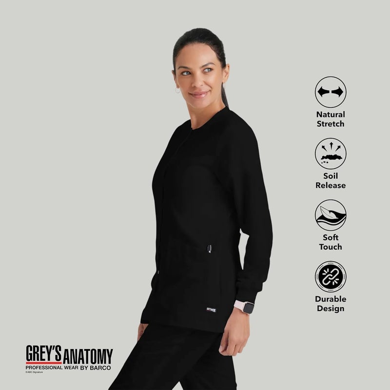 Barco Women's Grey's Anatomy Warm-Up Jacket - Small - Black - Image 3