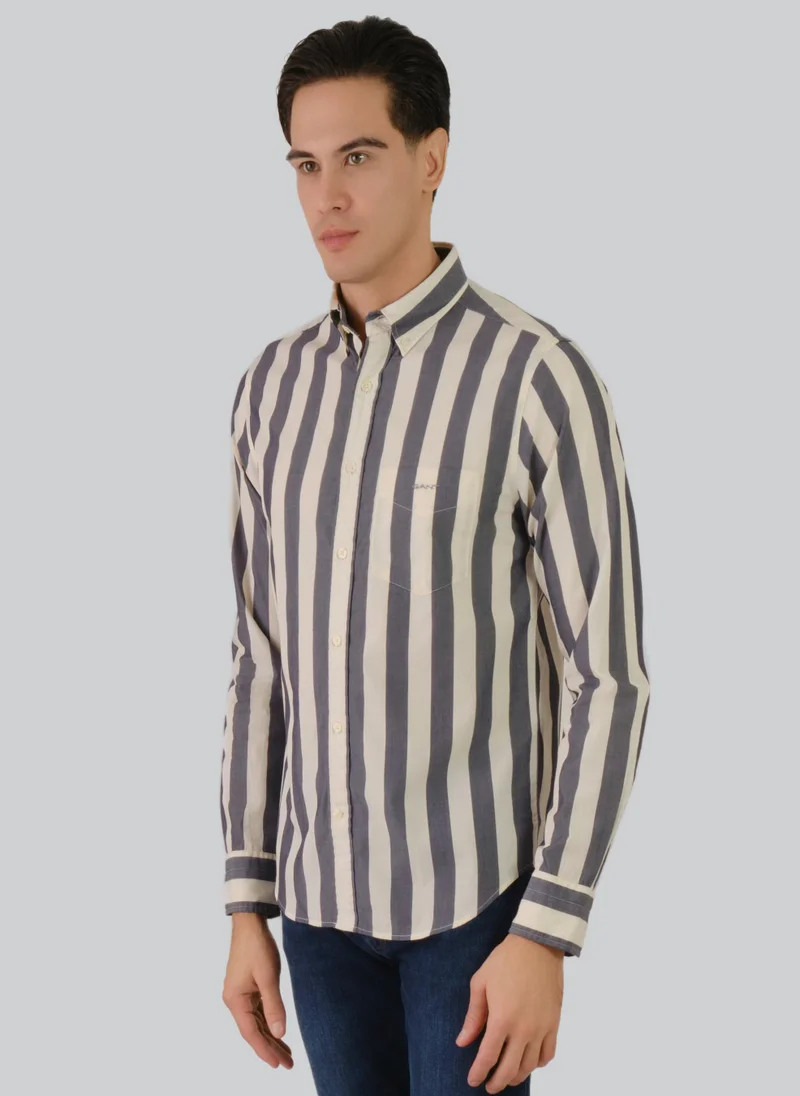 غانت Regular Fit Parasol Striped Poplin Shirt