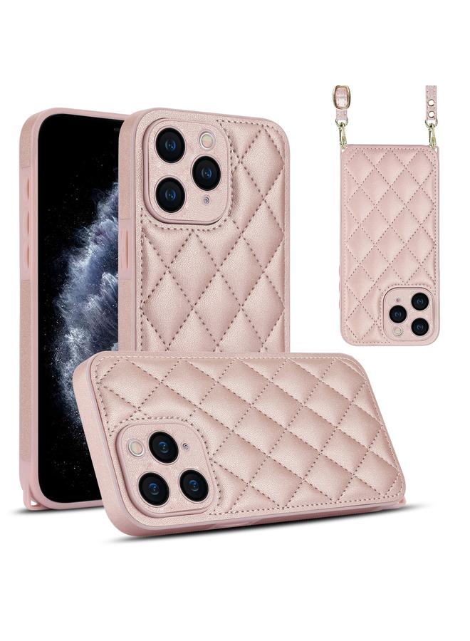 Zaboon Case For iPhone 11 Pro Rhombic Texture Phone Case with Dual Lanyard - Image 1