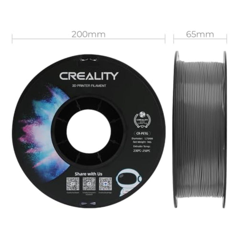 PETG Filament 1.75mm 3D Printer Filament Upgraded PLA 1kg Neatly Wound Spool Dimensional Accuracy 0.03mm Fit for Ender Bambu Lab Anycubic ELEGOO FDM Printers Grey - Image 2