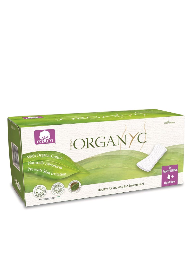 ORGANYC Hypoallergenic 100% Organic Cotton Panty Liners flat 24 Pantyliner