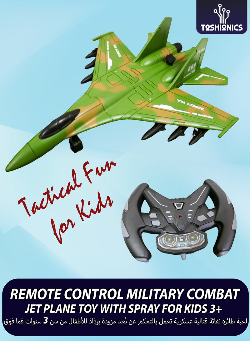 توشيونيكس لعبة طائرة مقاتلة للأطفال - طائرة عسكرية للتحكم عن بعد مزودة بخاصية الرش، بتردد 2.4 جيجاهرتز، متعددة الاتجاهات، بتصميم واقعي لطائرة قتالية، متينة وخفيفة الوزن، هدية مثالية للأولاد من سن 3 سنوات فما فوق (موديل 809-44) - Image 1