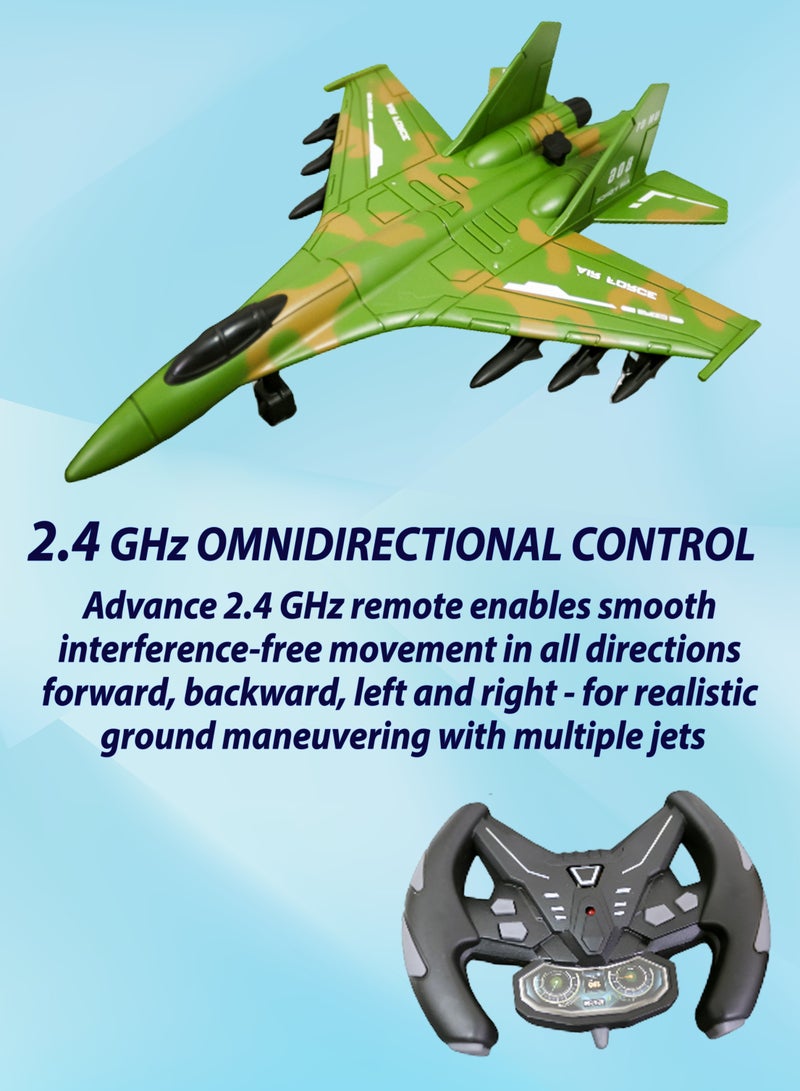 توشيونيكس لعبة طائرة مقاتلة للأطفال - طائرة عسكرية للتحكم عن بعد مزودة بخاصية الرش، بتردد 2.4 جيجاهرتز، متعددة الاتجاهات، بتصميم واقعي لطائرة قتالية، متينة وخفيفة الوزن، هدية مثالية للأولاد من سن 3 سنوات فما فوق (موديل 809-44) - Image 2