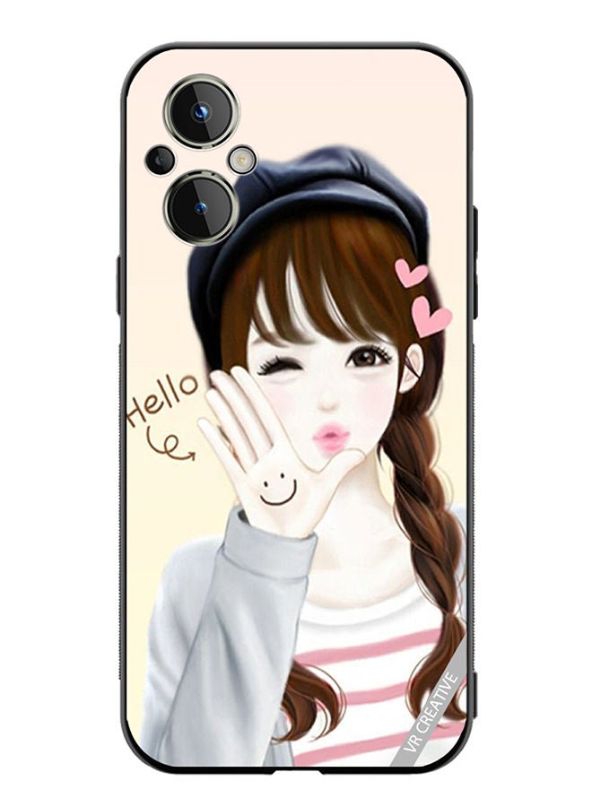 VR CREATIVE Protective Case Cover For OnePlus Nord N20 5G Hello Girl Design Multicolour - Image 1