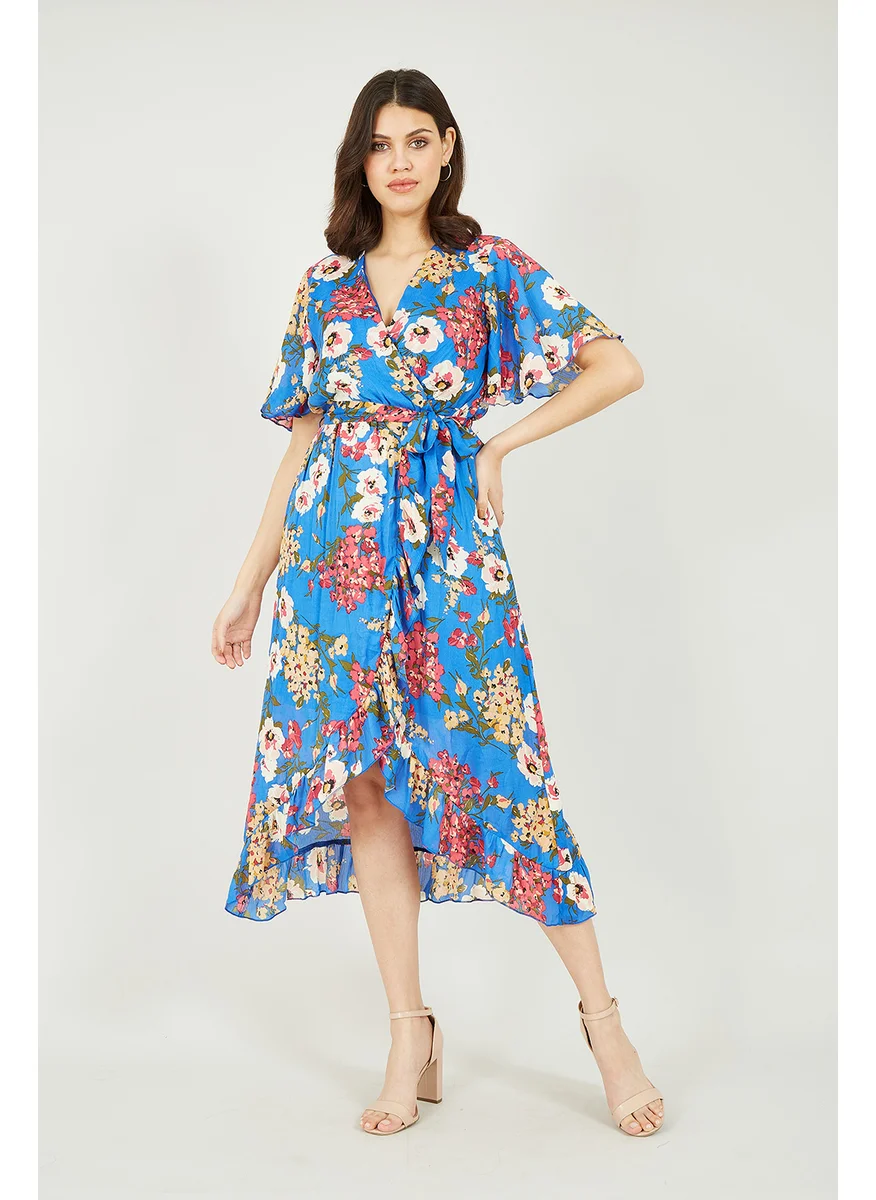 ميلا لندن Bouquet Wrap Front Midi Dress