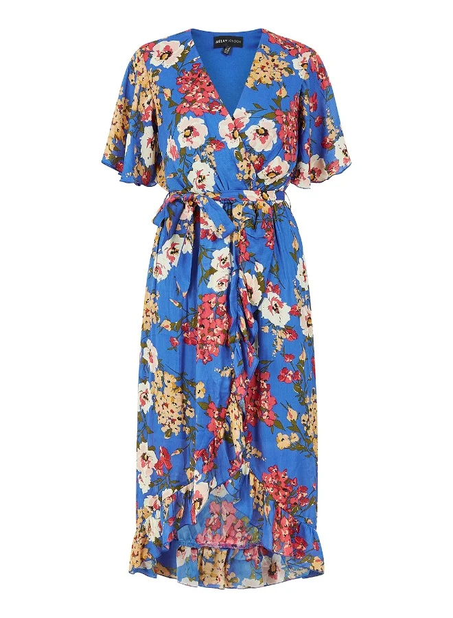MELA LONDON Floral Print Wrap Dress