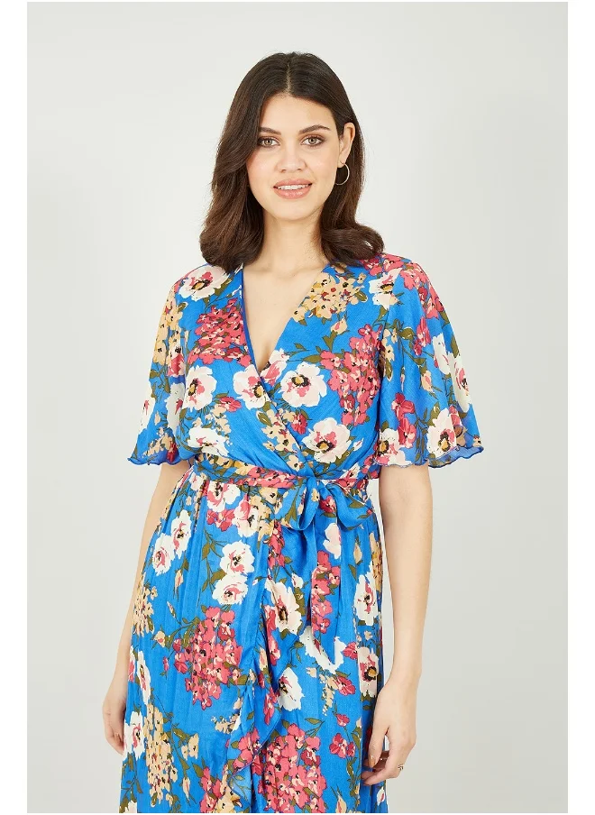 MELA LONDON Bouquet Wrap Front Midi Dress