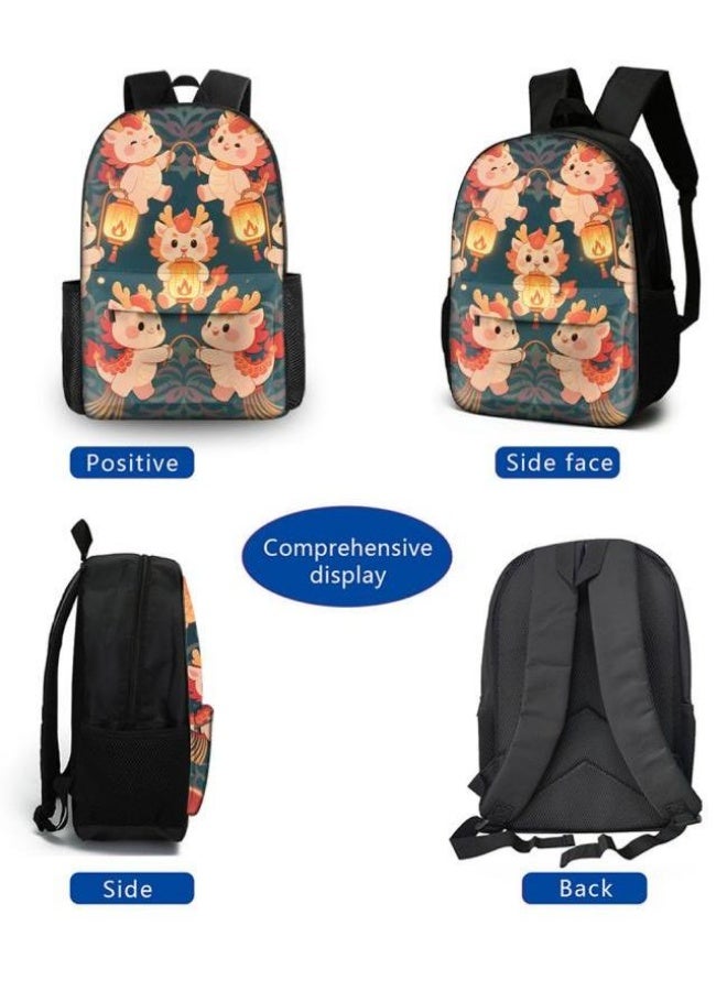 Bright Li Fire popular new cute cartoon print, three-piece practical bag combination (students, children, friends outings, mountain climbing, etc. can be used) - 18 - Image 3